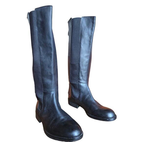 NEW Franco Sarto Women Black Leather Tahini Knee High Riding Boot 9.5 Equestrian - Picture 2 of 12